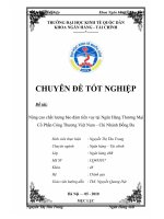 LUẬN VĂN TỐT NGHIỆP Nâng cao chất lượng bảo đảm tiền vay tại Ngân Hàng Thương Mại Cổ Phần Công Thương Việt Nam  Chi Nhánh Đống Đa