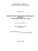 Nghiên cứu một số biến đổi lượng mưa và mùa mưa ở việt nam giai đoạn 1961   2005