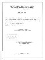 Xác thực ảnh vân tay dùng mô hình tổng hợp mẫu vân