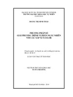 PHƯƠNG PHÁP SỐ HÓA PHƯƠNG TRÌNH VI PHÂN NGẪU NHIÊN VỚI CÁC XẤP XỈ TAYLOR