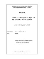 Khảo sát tính chất điện và quang của màng zno in