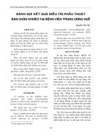 Đánh giá kết quả phẫu thuật bàn chân khoèo tại BV TW huế