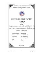 Chuyên đề nâng cao sức cạnh tranh tuyến du lịch hà nội hạ long sa pa hà nội của công ty cổ phần du lịch và dịch vụ hồng gai