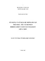 Xây dựng và sử dụng hệ thống bài tập phân hóa nêu vấn đề phần hiđrocacbon và dẫn xuất halogen lớp 11 THPT