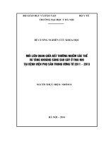 mối liên quan giữa bất thường nhiễm sắc thể với tăng khoảng sáng sau gáy ở thai nhi tại bệnh viện phụ sản trung ương từ 2011 - 2013