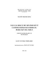 Tách và xác định cấu trúc một số hợp chất từ cây dời dơi (fissitigma polyanthoides (DC ) phamh ) ở quỳ châu, nghệ an