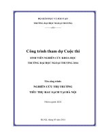 nghiên cứu thị trường tiêu thụ rau sạch tại hà nội