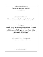 Biến động thị trường vàng ở Việt Nam và vai trò quản lý độc quyền của Ngân hàng Nhà nước Việt Nam