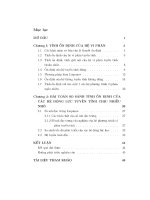 bài toán so sánh tính ổn định của các hệ động lực tuyến tính chịu nhiễu nhỏ