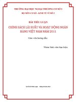 CHÍNH SÁCH lãi SUẤT và HOẠT ĐỘNG NGÂN HÀNG VIỆT NAM năm 2011