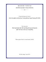 một số giải pháp thúc đẩy hoạt động thương mại hàng hóa giữa việt nam và khu vực trung đông