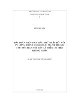 bài toán biên ban đầu thứ nhất đối với phương trình parabolic mạnh trong trụ hữu hạn với đáy là miền biên không trơn
