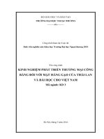 kinh nghiệm phát triển thương mại công bằng đối với mặt hàng gạo của thái lan và bài học kinh nghiệm cho việt nam