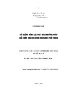 bồi dưỡng năng lực phát hiện phương pháp giải toán cho học sinh trung học phổ thông