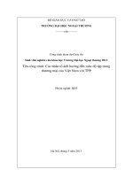 các nhân tố ảnh hưởng đến mức độ tập trung thương mại của việt nam với tpp