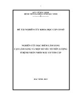 nghiên cứu đặc điểm lâm sàng, cận lâm sàng và một số yếu tố tiên lượng ở bệnh nhân nhồi máu cơ tim cấp