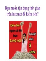 Bí quyết kiếm tiền ngay cả khi bạn đang ngủ