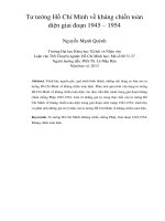 tư tưởng hồ chí minh về kháng chiến toàn diện giai đoạn 1945 – 1954