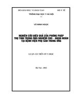 nghiên cứu hiệu quả của phương pháp ttton cho – nhận noãn tại bệnh viện phụ sản trung ương