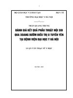 đánh giá kết quả phẫu thuật nội soi qua xoang bướm điều trị u tuyến yên tại bệnh viện đại học y hà nội