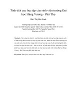 tính tích cực học tập của sinh viên trường đại học hùng vương - phú thọ