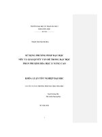 Sử dụng phương pháp dạy học nêu và giải quyết vấn đề trong dạy học phần phi kim hoá học 11 nâng cao