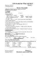 Giáo án phụ đạo tiếng anh lớp 9