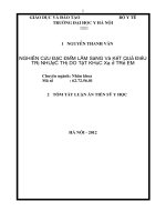 nghiên cứu đặc điểm lâm sàng và kết quả điều trị nhược thị do tật khúc xạ ở trẻ em (tóm tắt)