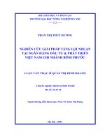 Nghiên cứu giải pháp tăng lợi nhuận tại ngân hàng đầu tư và phát triển việt nam chi nhánh bình phước
