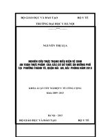 nghiên cứu thực trạng điều kiện vệ sinh an toàn thực phẩm của các cơ sở thức ăn đường phố tại phường thành tô, quận hải an, hải phòng năm 2013