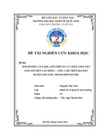 ảnh hưởng của khu liên hợp xử lý chất thải rắn nam sơn đến lao động - việc làm trên địa bàn huyện sóc sơn, thành phố hà nội