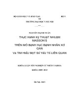 thực hành kỹ thuật nhuộm ba màu của masson’s trên mô bệnh học bệnh nhân xơ gan và tìm hiểu một số yếu tố liên quan