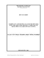 nghiên cứu ảnh hưởng của enzyme đến khả năng tiêu hóa, sinh trưởng và hiệu quả sử dụng thức của lợn con sau khi cai sữa