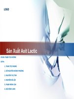 Tiểu luận công nghệ sản xuất axit lactic slide