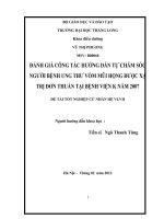 đánh giá công tác chăm sóc người bệnh ung thư vòm mũi họng được xạ trị đơn thuần tại bệnh viện k năm 2007