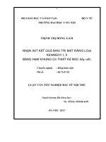 nhận xét kết quả điều trị mất răng loại kennedy i, ii bằng hàm khung có thiết kế móc dây uốn