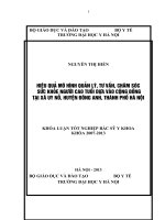 mô tả đầu ra của mô hình quản lý, tư vấn, chăm sóc sức khỏe người cao tuổi dựa vào cộng đồng tại xã uy nỗ, huyện đông anh, thành phố hà nội