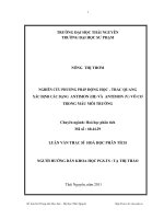 nghiên cứu phương pháp động học - trắc quang xác định các dạng antimon (iii) và antimon (v) vô cơ trong mẫu môi trường