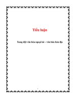 tiểu luận xung đột văn hóa ngoại lai – văn hóa bản địa