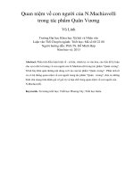 quan niệm về con người của n.machiavelli trong tác phẩm quân vương