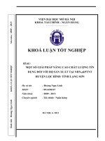 một số giải pháp nâng cao chất lượng tín dụng đối với hộ sản xuất tại ngân hàng nông nghiệp và phát triển nông thôn huyện lộc bình – tỉnh lạng sơn