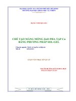 Chế tạo màng mỏng zno pha tạp cu bằng phương pháp SOL GEL