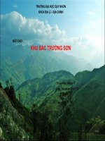 Báo cáo khu bắc trường sơn