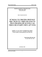Sử dụng các phương pháp dạy học tích cực thiết kế giáo án phần phi kim lớp 10 nâng cao theo chuẩn kiến thức, kỹ năng