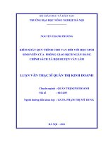Kiểm soát quy trình cho vay đối với học sinh sinh viên của phòng giao dịch ngân hàng chính sách xã hội huyện văn lâm