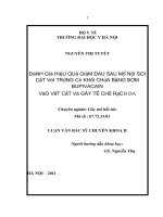 đánh giá hiệu quả giảm đau sau mổ nội soi cắt vòi trứng có khối chửa bằng bơm bupivacain vào vết cắt và gây tê chỗ rạch da