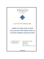 Nghiên cứu khả năng sử dụng cám gạo thủy phân trong nuôi cấy nấm men yarrowia lipolytica po1g