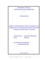 Nghiên cứu phương pháp xử lý bùn cặn sinh học từ các hệ thống xử lý nước thải dưới tác dụng của sóng siêu âm trong giai đoạn tiền xử lý yếm khí