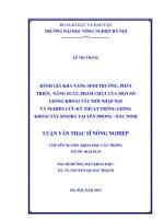Đánh giá khả năng sinh trưởng, phát triển, năng suất, phẩm chất của một số giống khoai tây mới nhập nội và nghiên cứu kỹ thuật trồng giống khoai tây sinora tại yên phong   bắc ninh