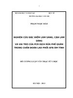 nghiên cứu đặc điểm lâm sàng, cận lâm sàng và giá trị của pcr trong chẩn đoán lao phổi afb âm tính